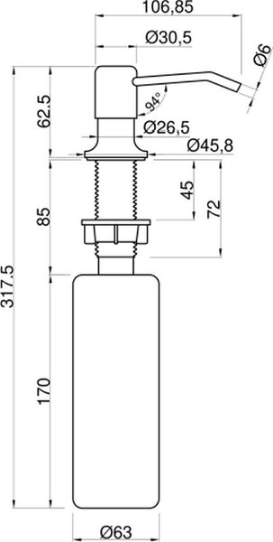Invena Simi dozator de lichid crom AA-22-001