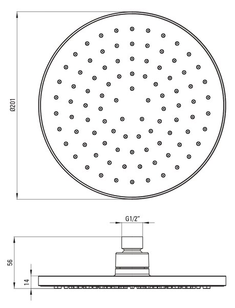 Deante Neo Boro cap de duș 20.1x20.1 cm rotund negru NER_N39K