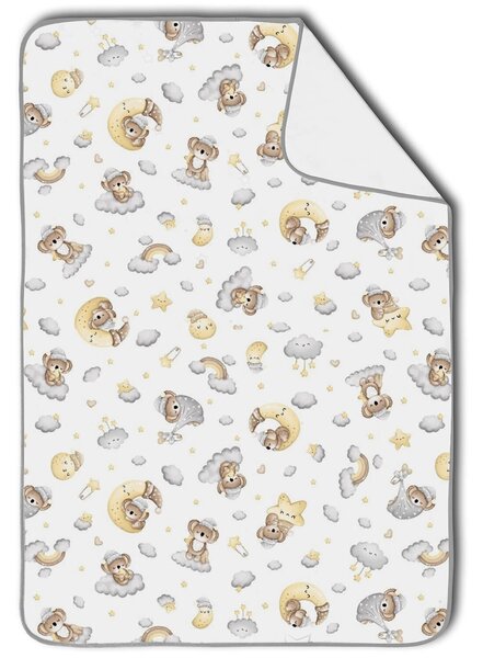 Set 2 aleze impermeabile refolosibile din bumbac 78x60 cm Kidizi Circus Moon