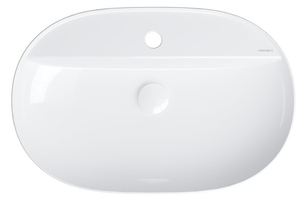 Omnires Atlanta lavoar 61x40 cm ovale de blat alb luciu ATLANTA610BP