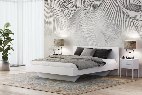 Pat de levitare 120x200 din placa de mobilier DM2 alba
