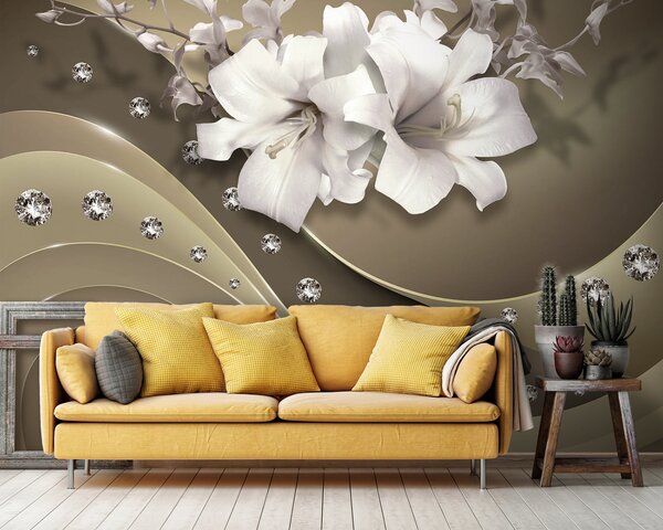 Fototapet Flori elegante cu accente strălucitoare, Fototapet textură, Fototapet populare, u94081 - Tapeko.ro