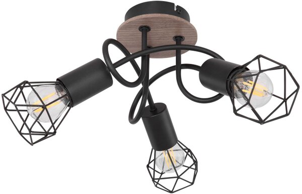 Globo Lighting Xara I lampă de tavan 3x40 W negru-lemn 54802S-3DH