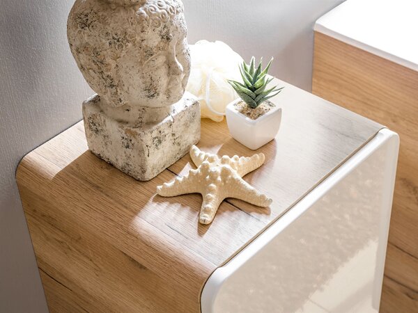 Comad Aruba White dulap 35x22x75 cm laterala pe perete alb-stejar ARUBAWHITE830FSC