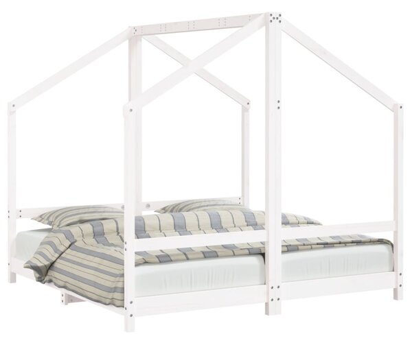 Cadru de pat pentru copii, 2x(80x160) cm, lemn masiv de pin