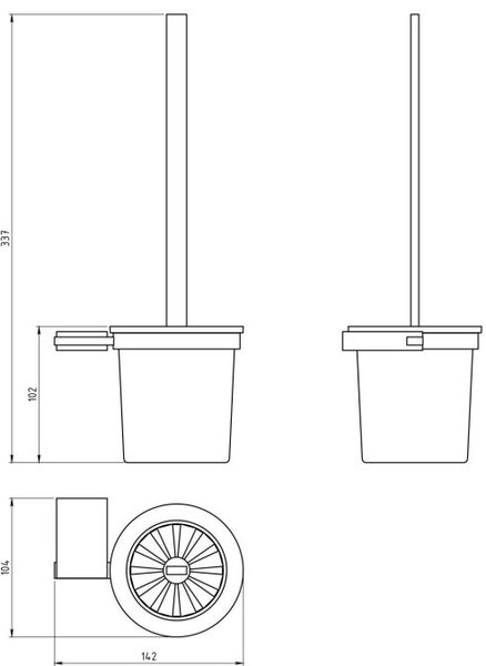 FDesign Kelly perie de toaletă înșurubat crom FD6-KEL-06-11