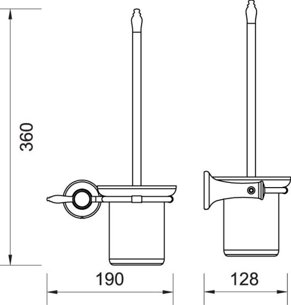 FDesign Lacrima perie de toaletă înșurubat crom FD6-LRA-06-11