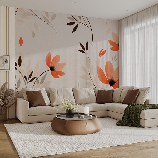 Fototapet Un model floral delicat, în culori vii, Fototapet flori, Fototapet populare, w08850 - Tapeko.ro