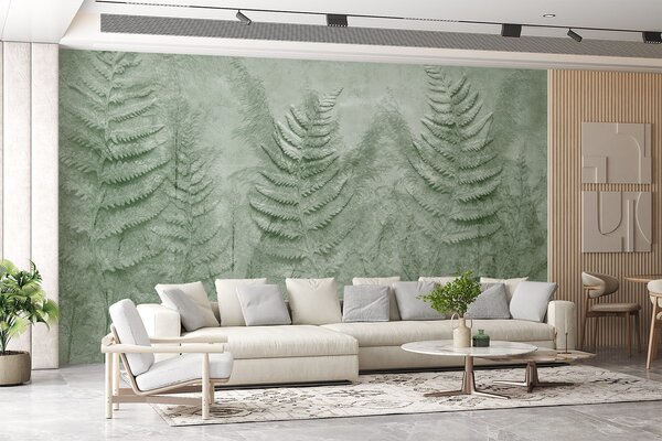 Fototapet Ferigi elegante în nuanțe delicate de verde, Fototapet natură, Fototapet populare, w03316v2 - Tapeko.ro