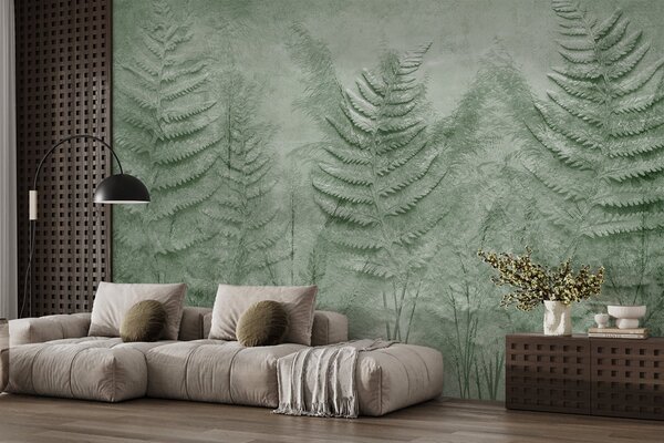 Fototapet Ferigi elegante în nuanțe delicate de verde, Fototapet natură, Fototapet populare, w03316v2 - Tapeko.ro
