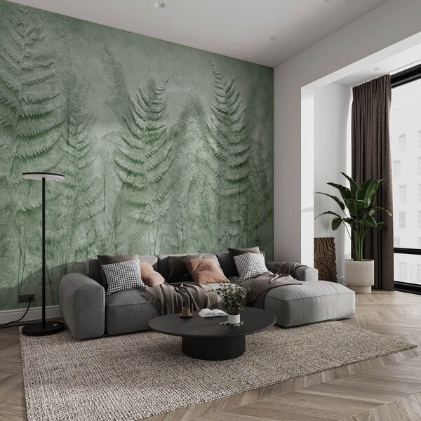 Fototapet Ferigi elegante în nuanțe delicate de verde, Fototapet natură, Fototapet populare, w03316v2 - Tapeko.ro