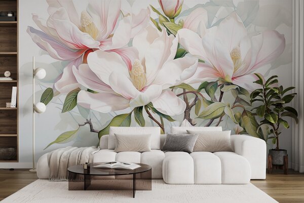 Fototapet Inflorescențe elegante în nuanțe pastelate moi, Fototapet flori, Fototapet populare, w08885 - Tapeko.ro