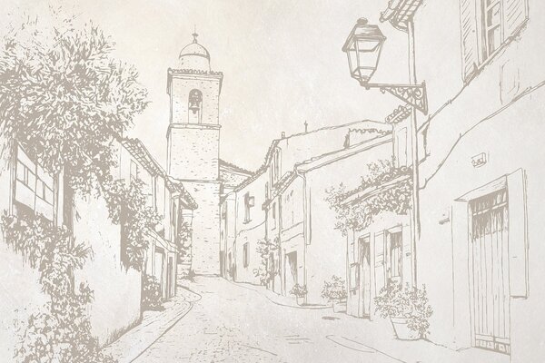 Tapet Strada orașului, arhitectură frumoasă, clădiri, mediteranean, culori bej, Fototapet Provence, w03346 : Uwalls.ro