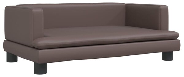 Pat de câini, maro, 80x45x30 cm, piele ecologică