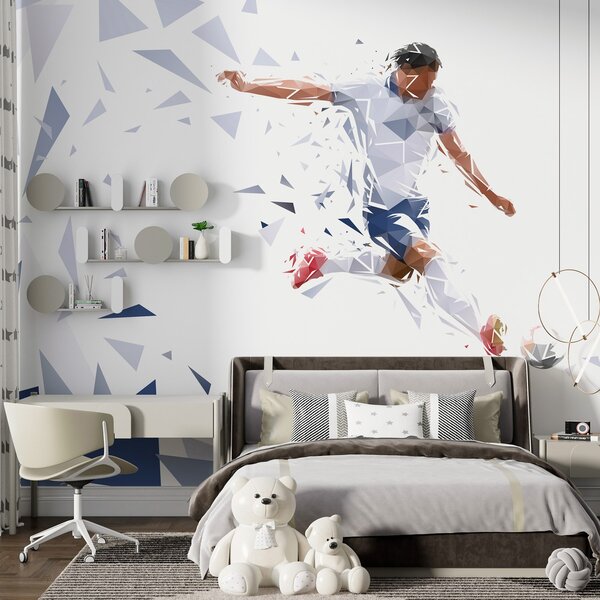 Fototapet Bărbat lovind o minge de fotbal, Fototapet fotbal, Fototapet populare, w03289 - Tapeko.ro