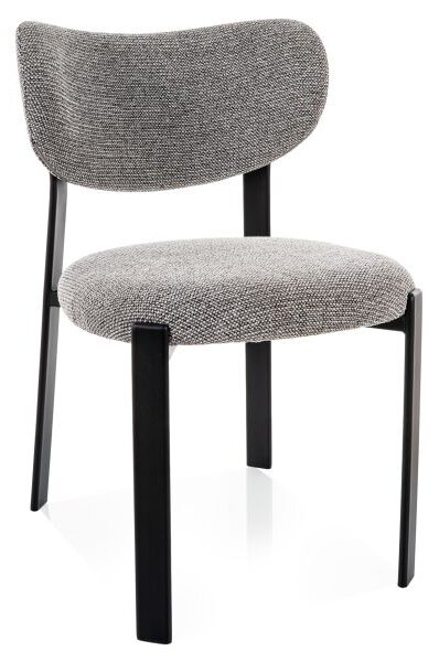 Scaun de dining tapițat ROVENI, negru/gri
