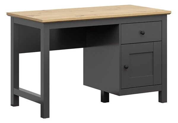 Birou Sordoro 129, Stejar artizan, Grafit, PAL laminat, 75x120x60cm, 46 kg
