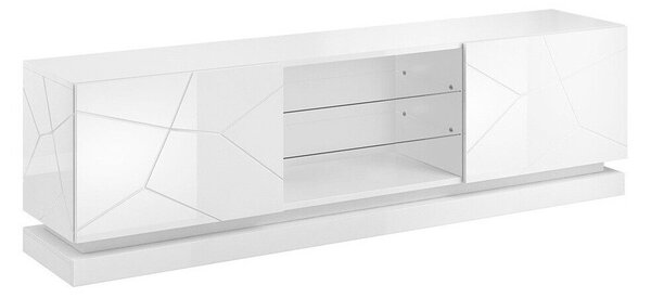 Comodă TV Linar IAlb lucios, Alb, 20x6x4cm