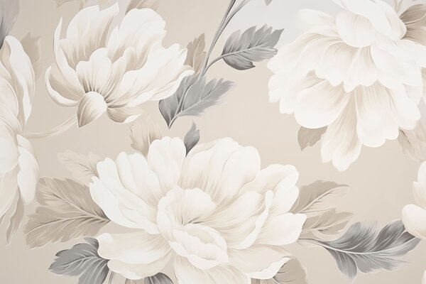 Fototapet Un model floral elegant, în nuanțe delicate, Fototapet trandafiri, Fototapet populare, w03432 - Tapeko.ro