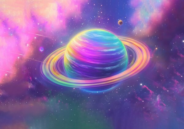 Fototapet Planetă colorată în spațiu, Fototapet spațiu cosmic, Fototapet populare, w03397 - Tapeko.ro
