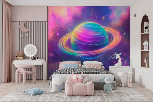 Fototapet Planetă colorată în spațiu, Fototapet spațiu cosmic, Fototapet populare, w03397 - Tapeko.ro