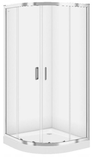 Cersanit Arteco, dus sfert de cerc 80x80x190cm, sticla transparenta 5mm, profil cromat + cadita de dus Tako, S601-113