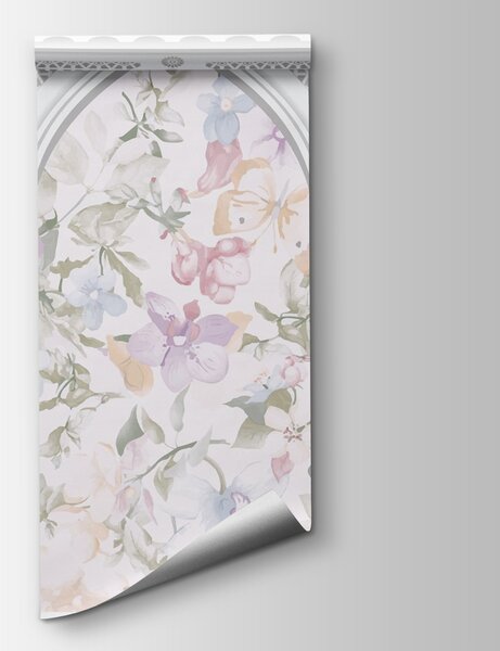Fototapet Eleganță florală în nuanțe pastelate delicate, Fototapet acuarelă, Fototapet populare, w03480 - Tapeko.ro