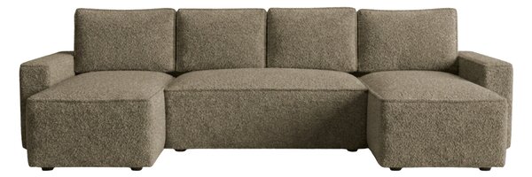 Canapea extensibila in forma de U SMART BOUCLE, bej inchis, 303x143 cm