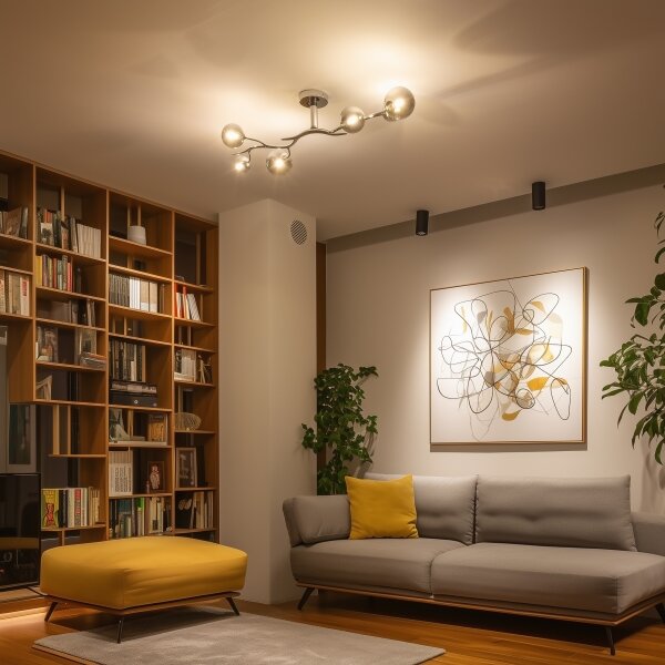 Brilagi - Lustru LED aplicat MISTEL 6xG9/3W/230V negru crom/fumuriu