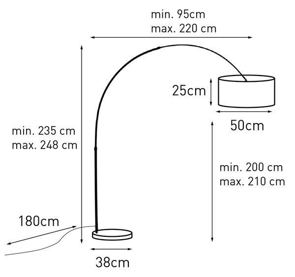 Lampă de podea din oțel cu abajur portocaliu și interior auriu 50cm - XXL