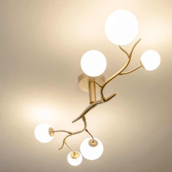 Lustră LED aplicată Brilagi MISTEL 6xG9/3W/230V auriu/alb