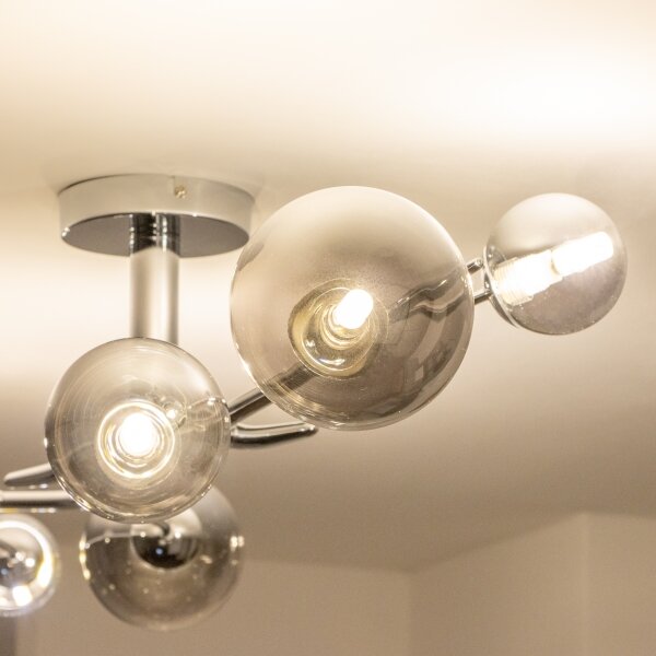 Brilagi - Lustru LED aplicat MISTEL 6xG9/3W/230V negru crom/fumuriu