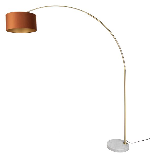 Lampă de podea din oțel cu abajur portocaliu și interior auriu 50cm - XXL
