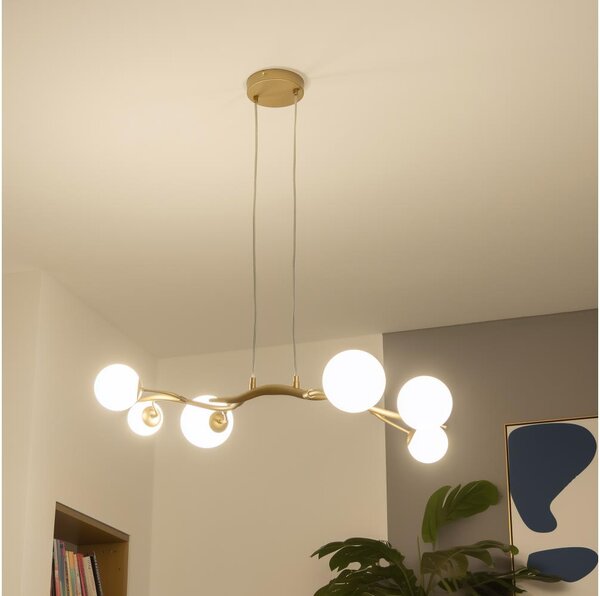 Lustră LED pe cablu BRILAGI MISTEL 6xG9/3W/230V auriu/alb