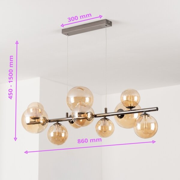 Brilagi - Lustră suspendată pe cablu LED MILLA 10xG9/3W/230V, crom negru/auriu