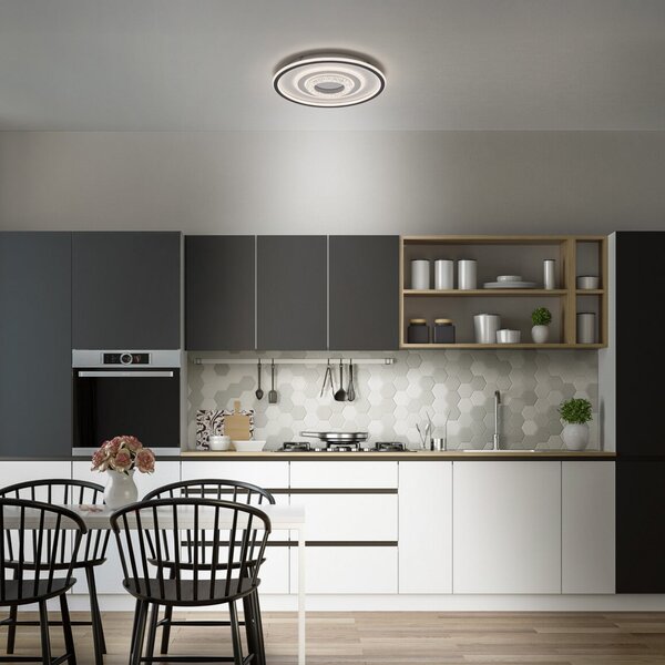 OSRAM Plafonieră LED ORBIS CRISTALLY, albă, Ø 43 cm, CCT, Alb, Camera de zi / sufragerie, Aluminiu, Modern