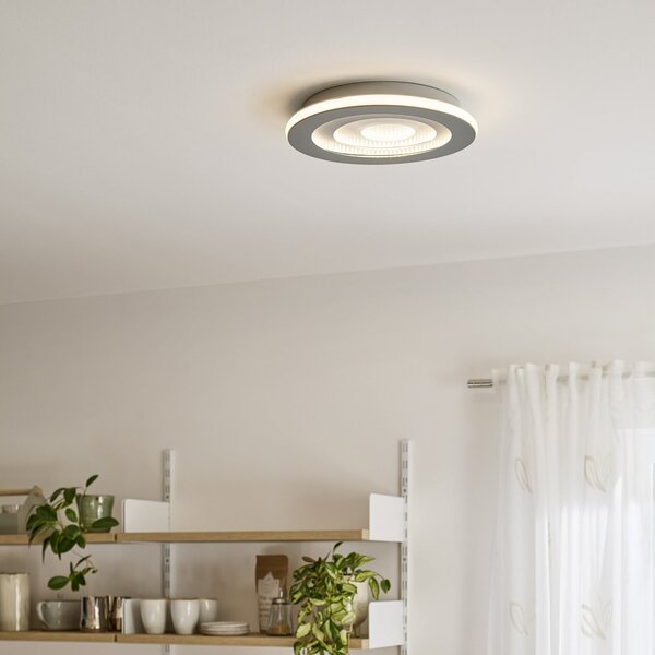 OSRAM Plafonieră LED ORBIS SPIRAL CENTRAL LIGHT, Ø 40 cm, gri, reglabil, Gri, Camera de zi / sufragerie, Metal, Modern