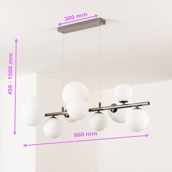 Brilagi - Lustră LED suspendată pe cablu MILLA 10xG9/3W/230V negru-crom/alb