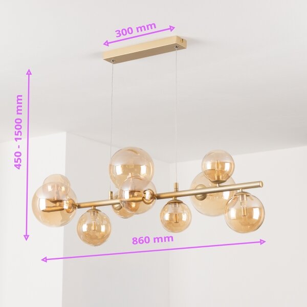 Lustră LED pe cablu Brilagi MILLA 10xG9/3W/230V auriu