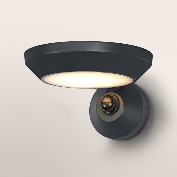 OSRAM Lampă de perete pentru exterior cu senzor LED ENDURA STYLE, gri, 18 cm,, Gri, Aluminiu, Modern, Perete rotund
