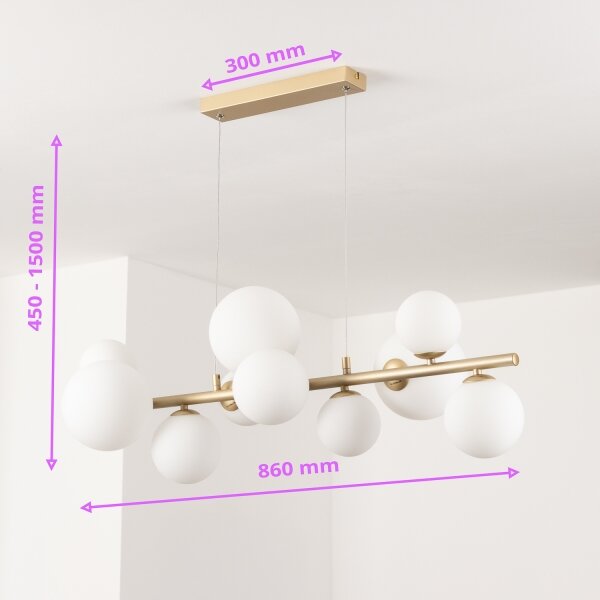 Lustră LED pe cablu Brilagi MILLA 10xG9/3W/230V auriu/alb