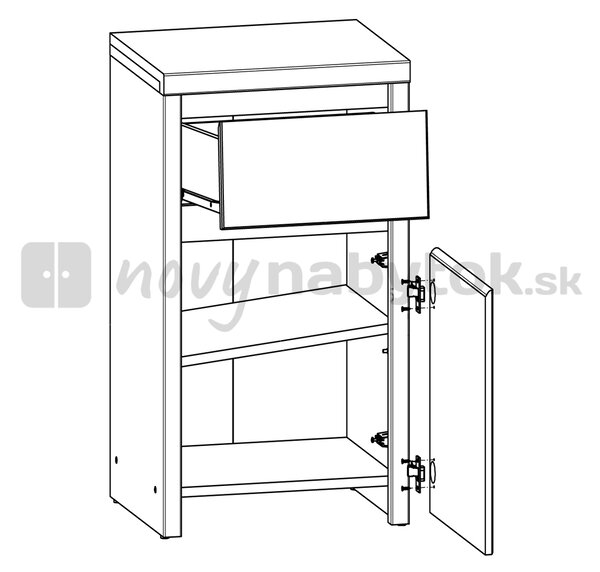 Z0ND0 Comodă Kaspian KOM1D1SP (Stejar sonoma). 798002