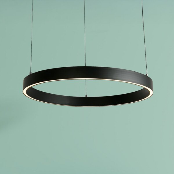 Searchlight Lampă suspendată LED Layla, negru, Ø 64 cm CCT, înălțime reglabilă, reglabil, Negru, Camera de zi / sufragerie, Metal, Modern