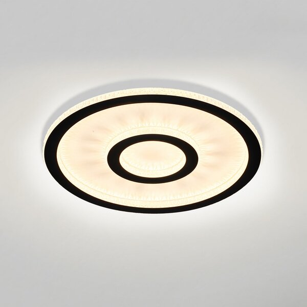Searchlight Plafonieră LED Roundel, alb/negru, Ø 35 cm, fier/acril, reglabil, Alb, Camera de zi / sufragerie, Metal, Modern