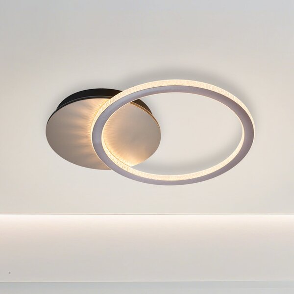 Searchlight Plafonieră LED Specs, culoare crem, lungime 45 cm, fier/acril, reglabil, Bej, Camera de zi / sufragerie, Metal, Modern