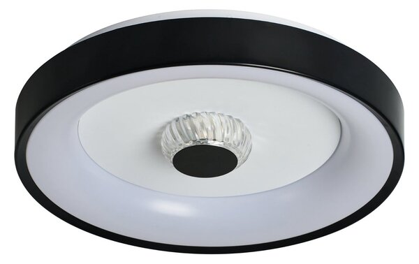 Searchlight Plafonieră LED Polka, alb-negru, Ø 38 cm, fier/acril, reglabil, Negru, Camera de zi / sufragerie, Metal, Modern