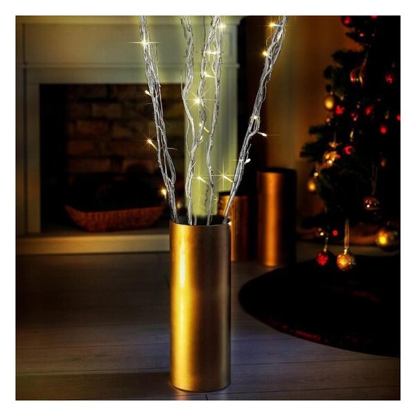 Crengute luminoase, decor Craciun, 40 LED-uri albe, lumina calda, inaltime 120 cm
