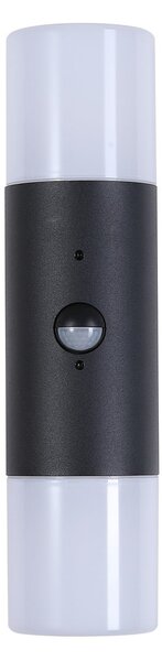 Searchlight Lampă de exterior Cannes, înălțime 30 cm, alb-negru, 2 becuri, cu senzor, Negru, Aluminiu, Modern