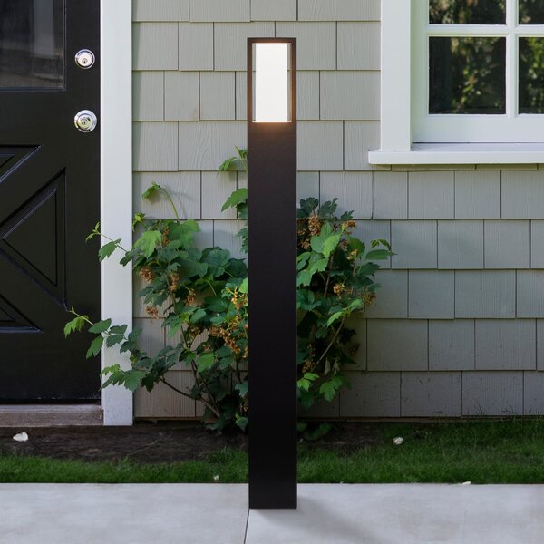 Searchlight Bornă luminoasă de alee Avenue, negru, înălțime 73 cm, metal, Negru, Aluminiu, Modern