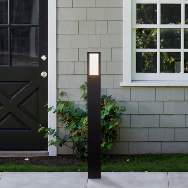 Searchlight Bornă luminoasă de alee Avenue, negru, înălțime 73 cm, metal, Negru, Aluminiu, Modern